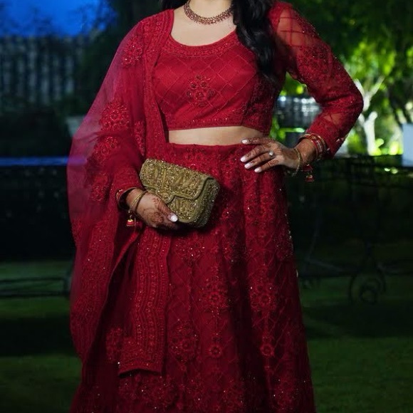 Red Lehenga / Lengha - Picture 3 of 13